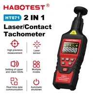 HABOTEST HT671 2-in-1 Tachometer Digital Kontak dan Speedometer 99999RPM Perlindungan IP65 Suhu Operasi -20C~50C Pengujian