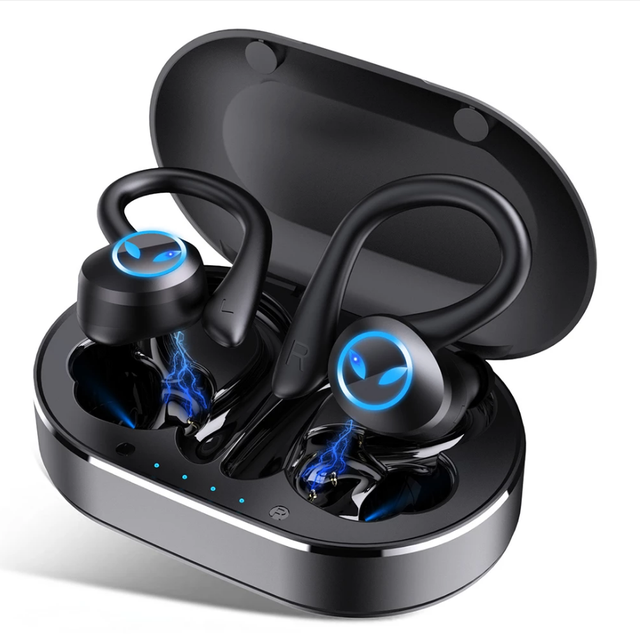 CVC Noise Reduction Earphone Earbuds Cleaning Pen IPX7 Waterproof Ear Hook Wireless Headphone