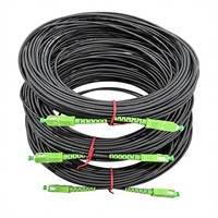 Kabel Patch Fiber Optik Luar Ruangan SC/APC-SC/APC G657A2 SM 3.0mm LSZH Hitam FTTH Drop Cable Panjang Kustom 5G