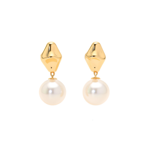 Pendientes de Perlas con Baño de Oro PVD, Acero Inoxidable 316L, Resistentes y Sostenibles, Estilo Lágrima - Product Image 2