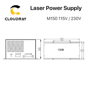 เครื่องจ่ายไฟ Cloudray รุ่น <span class=keywords><strong>M150</strong></span> พร้อมจอแสดงผล 115V/230V สำหรับเครื่องเลเซอร์ CO2 - Product Image 6