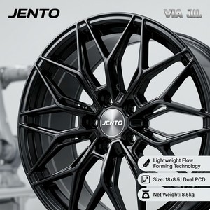 Jantes en alliage Flow Forming 18x8.5J <span class=keywords><strong>5x112</strong></span> 5x114.3 Noir Brillant Mesh pour Tesla Model 3 Y Audi A3 A4 S3 Neuves - Product Image 2