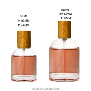 <span class=keywords><strong>Vente</strong></span> flash : flacon de parfum rond en verre de 50 ml, col <span class=keywords><strong>à</strong></span> sertir avec bouchon en bois, boîte cadeau exquise, récipient <span class=keywords><strong>cosmétique</strong></span> vide de qualité supérieure - Product Image 3