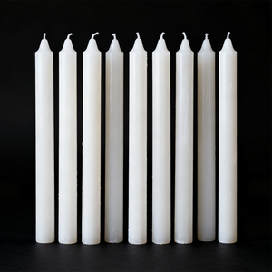 LITBRIGHT Wedding Decor Religious Decor Smokeless Dripless Unscented Paraffin Soy Wax <strong>White</strong> Stick Tapered <strong>Candles</strong> Custom Logo - Product Image 1