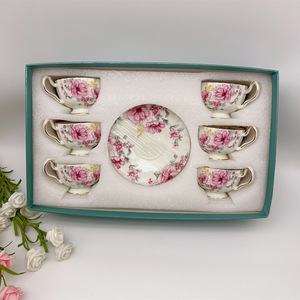 Vintage Floral Tea <b>Cups</b> <b>Set</b> of 12 Pieces 90ml Espresso <b>Cup</b> European Coffee <b>Cup</b> <b>Set</b> with Gold Rim - Product Image 6