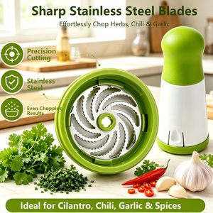 Tritatutto Manuale in Acciaio Inox per Cilantro e Spezie con Lame in Acciaio Inox - Product Image 5