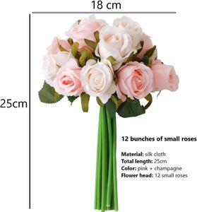 Factory Price Wholesale Handmade Artificial Silk Rose <b>Bouquet</b> <b>for</b> Wedding Christmas & Chinese New Year Decor - Product Image 2