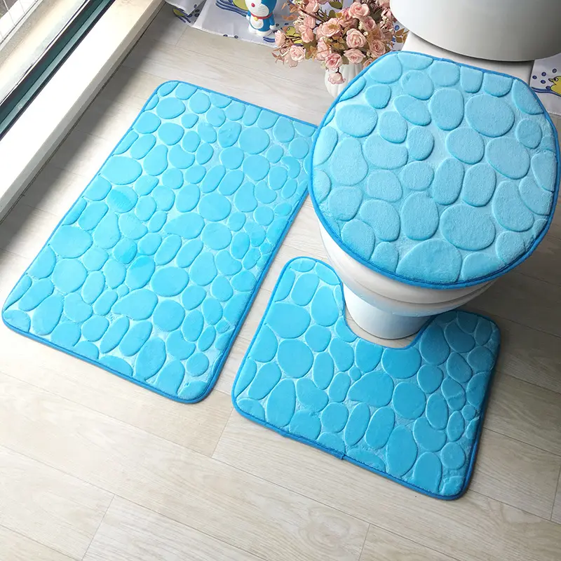 Free Samples 3 Piece Set Toilet Mat Bathroom Bath Mat For Bathroom Rug Water heißer verkauf anti slip bad matten für wanne