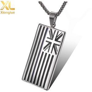 Collar de Joyería con Bandera Nacional Clásica de Moda, Collar con Colgante de Bandera del Reino Unido de Acero Inoxidable para Hombres y Mujeres - Product Image 1