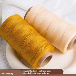 Hecha a mano 200M DIY trenzado 100% poliéster línea <span class=keywords><strong>de</strong></span> cera <span class=keywords><strong>de</strong></span> alta tenacidad 0,8mm herramienta <span class=keywords><strong>de</strong></span> costura <span class=keywords><strong>de</strong></span> gama alta con hilo teñido - Product Image 3