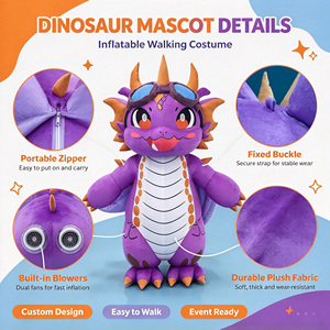 Disfraz <span class=keywords><strong>de</strong></span> Dragón Morado Inflable Personalizado con Gafas Protectoras, Directo <span class=keywords><strong>de</strong></span> Fábrica para Eventos y Promociones - Product Image 3
