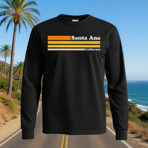 Camiseta de manga larga de Santa Ana, California, estilo retro con gráficos de los años 70 y 80 - Product Image 3