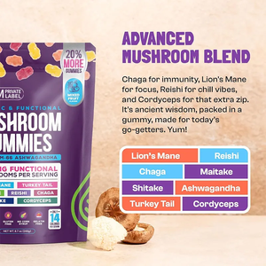 Gomitas Veganas Orgánicas con Hongos, Suplemento de Vitaminas Nootrópicas para Adultos, Refuerzo Inmunológico para Recién Nacidos, Mejora Cognitiva (OEM/ODM) - Product Image 3