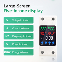 Dispositif de protection contre les surtensions/sous-tensions réglable 5-en-1 Soltree avec surveillance du courant, de la fréquence et du compteur d'énergie kWh 63A