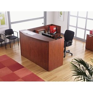 Bureau d'accueil Alera Valencia Series 71w X 35 1/2d X 42 1/2h Cerisier pour Hôtels et Restaurants avec Éclairage LED en MDF et Marbre - Product Image 5