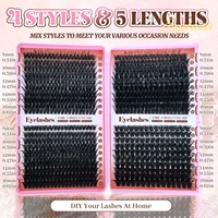 [800 Clusters] Livre de cils synthétiques haute densité 60/80/100/120 D, non irritant, lot de faux cils, best-seller