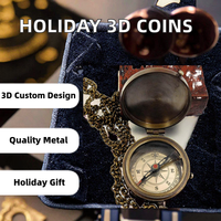 Monedas Conmemorativas Personalizadas Modernas de Aleación de Zinc con Impresión Tipográfica 3D para Navidad, Halloween, Día del Padre, Graduación, Estilo Antiguo
