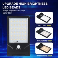 Nouveau design de lampe murale à détecteur de mouvement PIR à énergie solaire à LED Applique murale solaire à LED pour paysage et jardin
