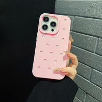 Nouvelle coque de téléphone en caoutchouc souple antichoc avec trous pour breloques, coque arrière en silicone pour iPhone 16 15 14 13 12 Pro Max