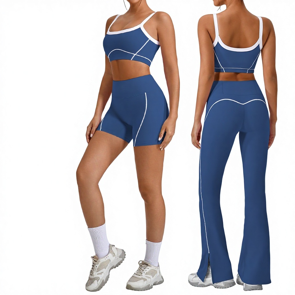 Sleeveless Solid Nude Feel Chest Pads Sweat-Wicking Outerwear Underwear Shoulder Strap Contrast Color Bra Shorts Yoga Set Sling