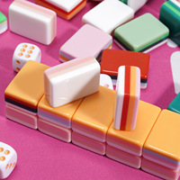 Mahjong américain personnalisé gravé sur mesure Wowu, 166 tuiles, 4 joueurs, emballage en mélamine acrylique, Mahjong américain