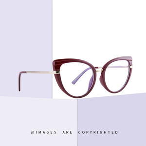 Montures de lunettes œil-de-chat TR90 transfrontalières, monture complète, verres anti-lumière bleue, unisexe 88004 - Product Image 3