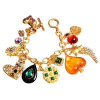 Boucle OT Bohème pour Femme en Alliage, Forme Cœur Diamanté, pour Bracelet, Bijou Tendance pour le Street Style, Doux et Élégant - Vente en Gros