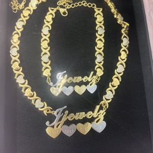 Collana Hip Hop <span class=keywords><strong>con</strong></span> Lettere Personalizzate, Collana a Doppio Strato <span class=keywords><strong>con</strong></span> Targhetta <span class=keywords><strong>Nome</strong></span> Personalizzata e Catena <span class=keywords><strong>con</strong></span> Diamanti xoxo - Product Image 6