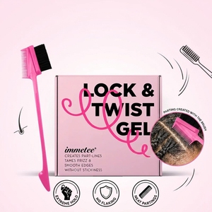 Gel Professionale Lock & Twist Immetee Extra Hold per Acconciature Intrecciate, per Bordi Lisci Senza Residui, Set con Spazzola 250g - Product Image 1
