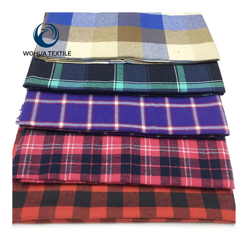 100 Cotton Yarn Dyed Plaid Denim
