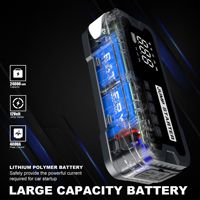 Démarreur d'urgence pour voiture 12V direct usine, booster de batterie, gonfleur de pneus, affichage numérique LED, courant de crête 800A, SOS
