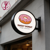 Boîte lumineuse LED personnalisée avec logo 3D en acrylique, enseigne lumineuse extérieure suspendue pour boulangerie
