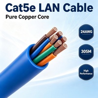 Cable de Red Exterior Cat5e Multimodo de Cobre, Impermeable con Cubierta de PE, UTP FTP 24AWG, Cable de Fibra para Cámaras IP CCTV