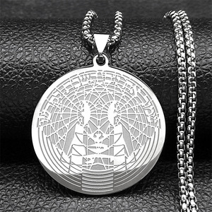 Nuevo Colgante <span class=keywords><strong>de</strong></span> Acero Inoxidable Tallado por Ambos Lados con Formas Geométricas, Collar <span class=keywords><strong>de</strong></span> Acero Titanio para Parejas, Hombre y Mujer - Product Image 2
