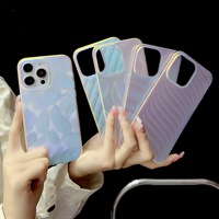 Cubierta de teléfono móvil a prueba de golpes protectora holográfica láser de pluma degradada brillante de lujo galvanizada para iPhone 15 promax 14