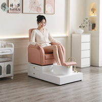 Chaise de pédicure ShiLu ZY02 de haute qualité, moderne, en acier inoxydable rose, siège réglable, pour salon de manucure