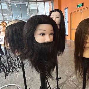 Nuova Testa di Manichino con Barba Lunga per <span class=keywords><strong>Uomo</strong></span>, Capelli Umani Veri, Permanente, Tinti e Decolorati, 35cm, Bestseller in Cina per Formazione - Product Image 4