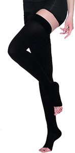 Medico grado 15-20 mmHg punta aperta coscia ad alta compressione <span class=keywords><strong>calze</strong></span> a maglia tessitura puntino gambe - Product Image 5