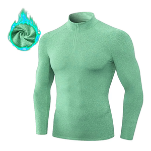 Haut de sport personnalisé à manches longues et col montant, respirant, séchage rapide, léger, pour entraînement, gym, fitness, anti-UV - Product Image 3
