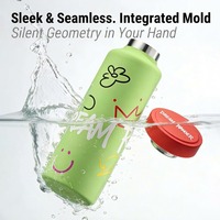 Bouteille isotherme en acier inoxydable mat doux au toucher de 500 ml (17 oz) pour la vente en gros, avec logo personnalisé, faible MOQ, maintien thermique 24/12h