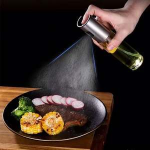 Bouteille pulvérisateur d'huile d'olive en verre de 100 ml avec échelle graduée pour la cuisine, le barbecue en plein air, la préparation de salades, la pâtisserie et la friture - Product Image 2