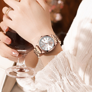 Reloj de Lujo con Diamantes Poedagar para Mujer en Acero Inoxidable de Cuarzo, Resistente al Agua y Luminoso con Fecha para Dama - Product Image 4
