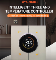 Thermostat intelligent ZigBee à bouton rotatif 10A, panneau PC 3 interrupteurs type 86, interrupteur de climatisation avec commande vocale Wi-Fi pour maison intelligente