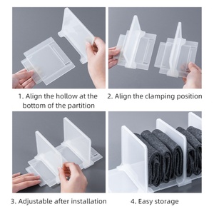 <b>Plastic</b> Clear Closet Divider Shelf Dividers for Closet Organization Sock Divider <b>Drawer</b> Cabinet <b>Storage</b> Rack - Product Image 5