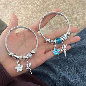 中哲弾性ケーブルワイヤーDIYバングルステンレススチールブレスレットネジ取り外し可能カフチャームビーズDIY個性ジュエリーに適合 - Product Image 1