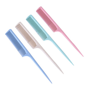 Peine de Plástico de Color Natural Ecológico para el Cabello, Peine de Cola de Rata para Modelar en Salón de Belleza y Barbería - Product Image 1