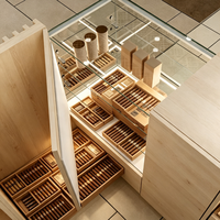 Usine de luxe personnalisé LED éclairage en bois vitrine / tabac magasin de détail cigare vitrine design d'intérieur