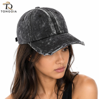 Gorra de Béisbol Unisex de Algodón con 5 Paneles, Estilo Vintage Tie Dye Lavado, Diseño Oxford Dot, Ajustable, para Todas las Temporadas