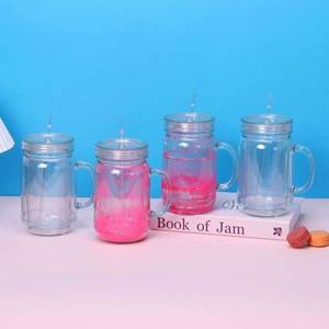 Mug de voyage en plastique de 20 oz, à double paroi, réutilisable, transparent, avec poignée en forme de boule de neige, couvercle anti-fuite, sans BPA, pour les voyages, les festivals et les fêtes - Product Image 4