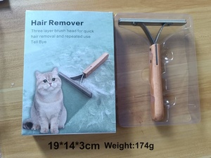 Peine multifuncional para depilación de mascotas de acero inoxidable y madera para perros y gatos, alfombras y ropa almacenadas - Product Image 6